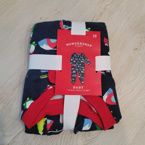 NWT Wondershop Baby Holiday Gnome Print Footed Pajama Navy Size 3-6M - Picture 4 of 8